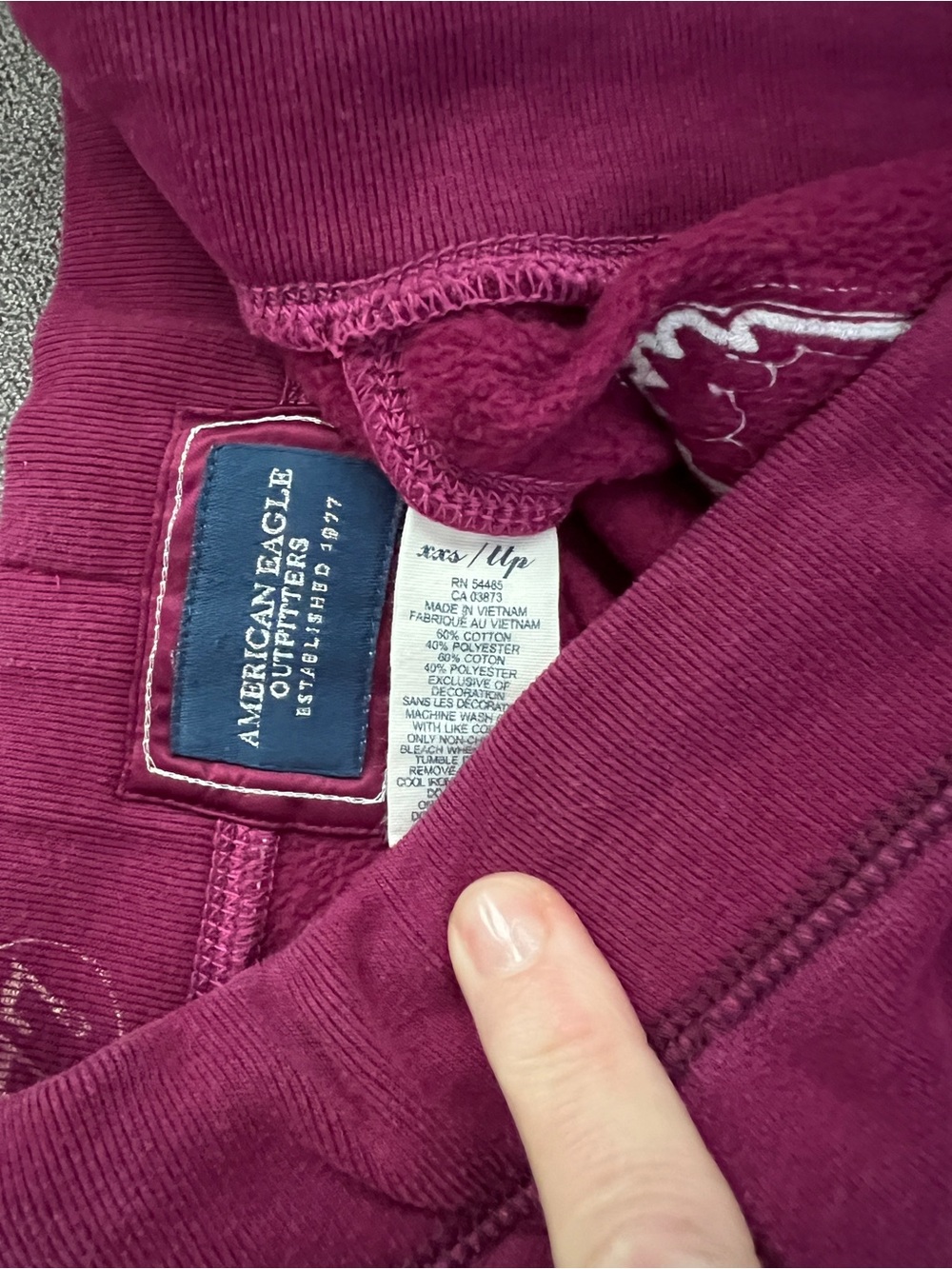 American Eagle Outfitters Magenta Jogger Pants with White Eagle Patch - Picture 3 of 5